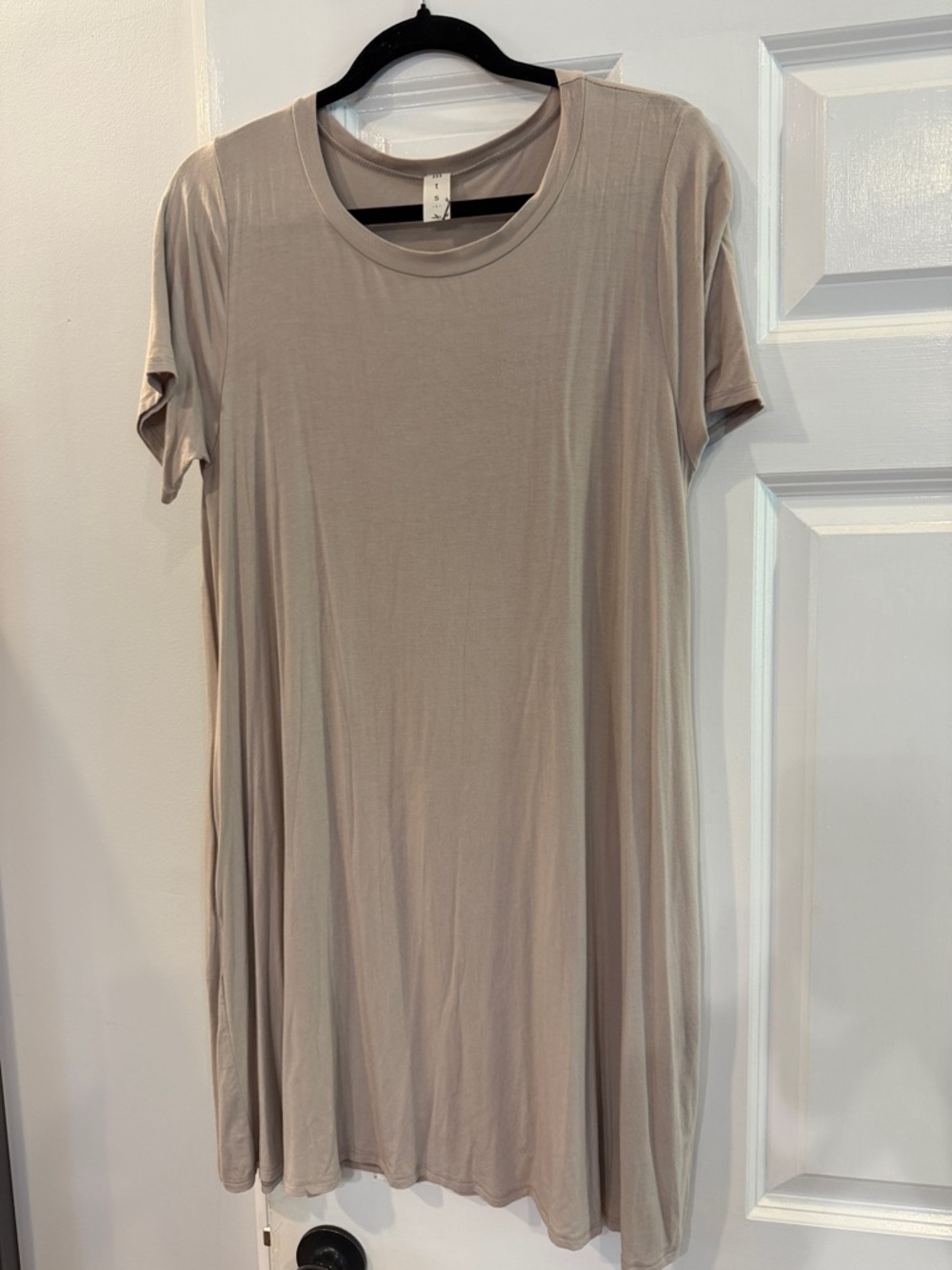 mts Taupe Short-Sleeve Swing Tunic with pockets
